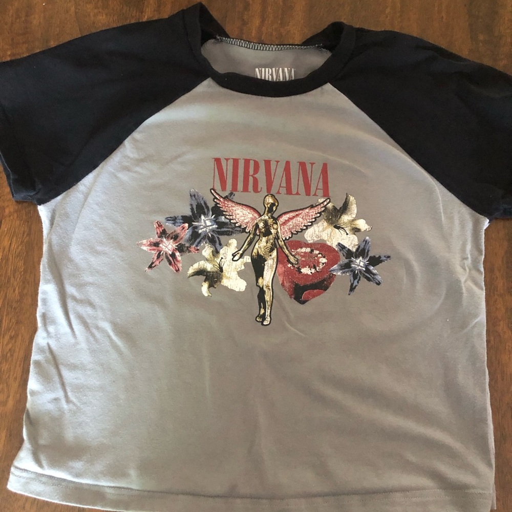 NIRVANA Black and Gray Short Sleeve Tee Casual